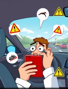 Image de l'article : 📵 Téléphone au volant : sanctions et risques réels