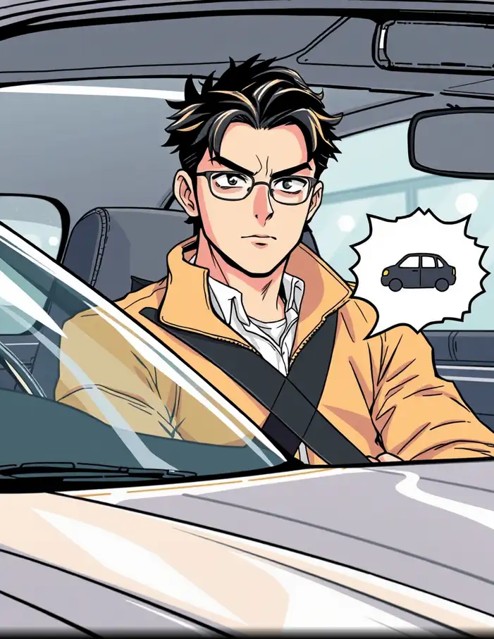 Conducteur content de savoir qu'il pourra devenir propriétaire de sa voiture en leasing