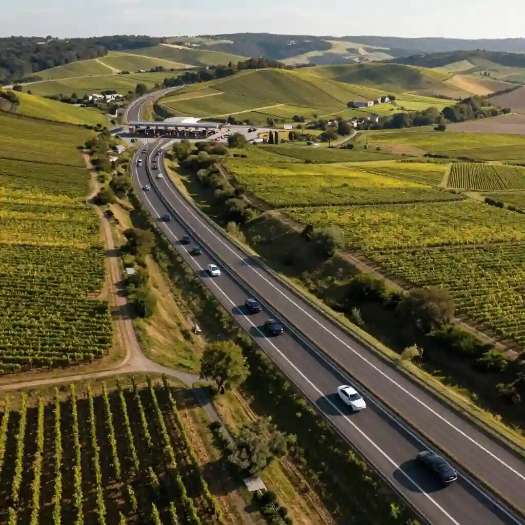 Autoroute française et péage sur un grand axe routier