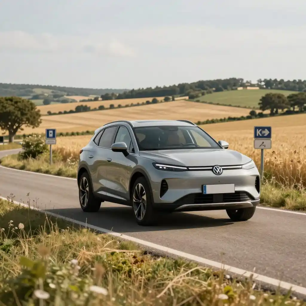 Location de voiture en France sur une route pittoresque