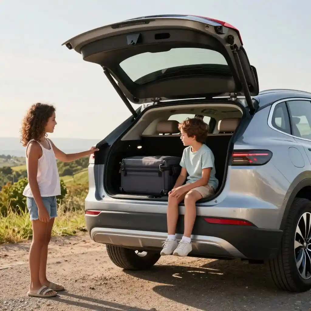 Préparation d'une voiture avant les vacances