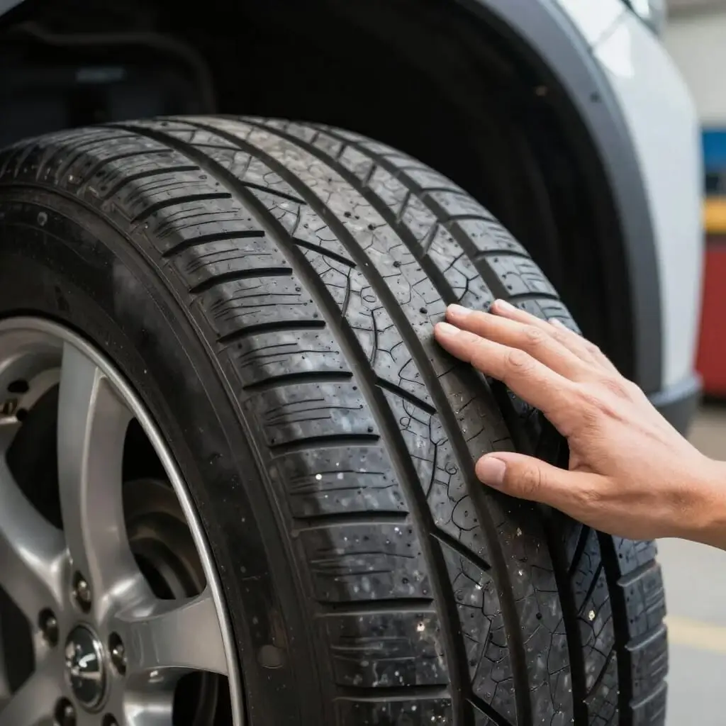 Vérification de l'usure d'un pneu de voiture