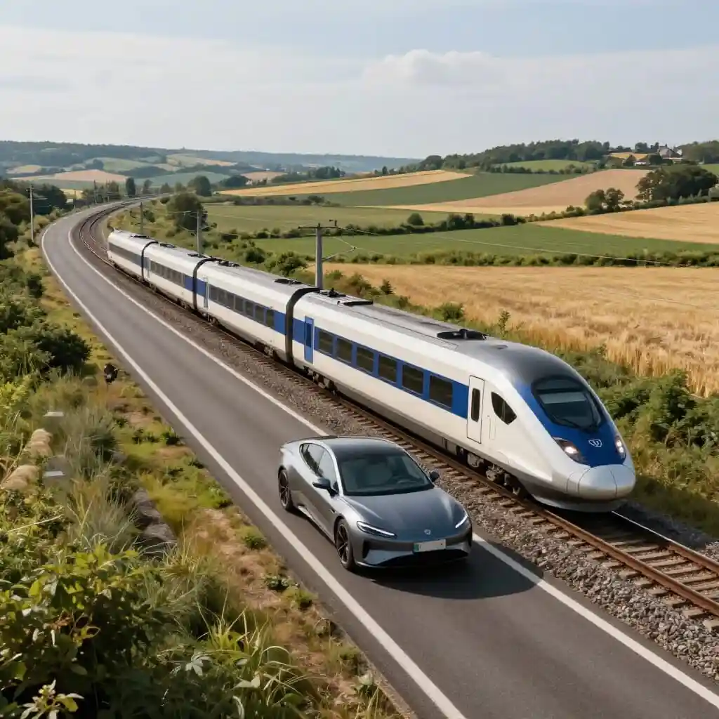 Comparaison entre voyage en voiture et voyage en train