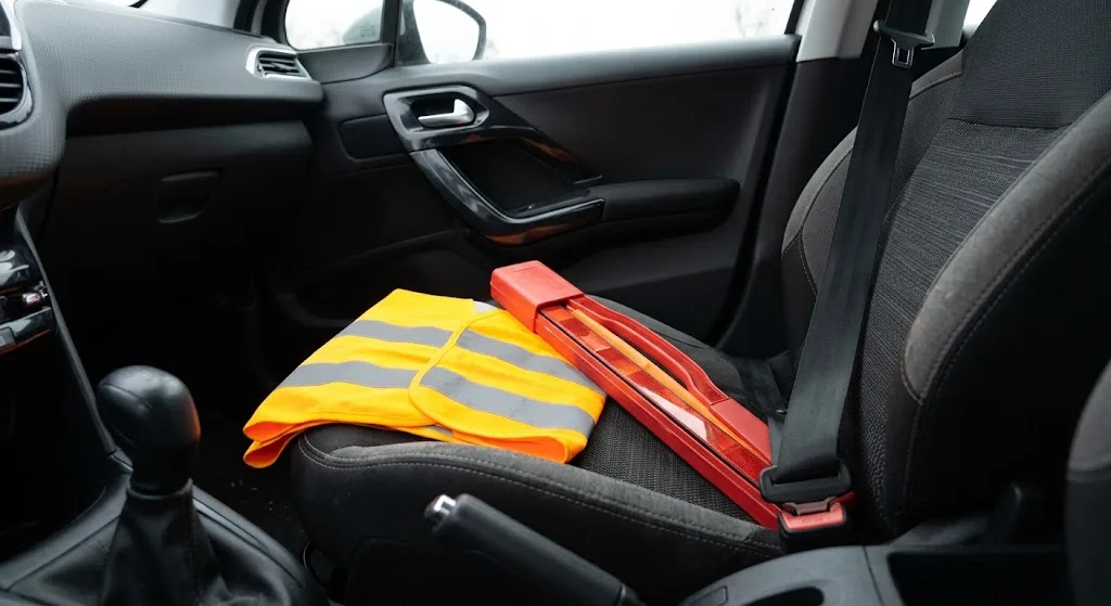 Gilet jaune et triangle de signalisation