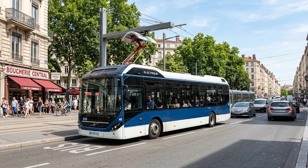 Bus électrique urbain en service