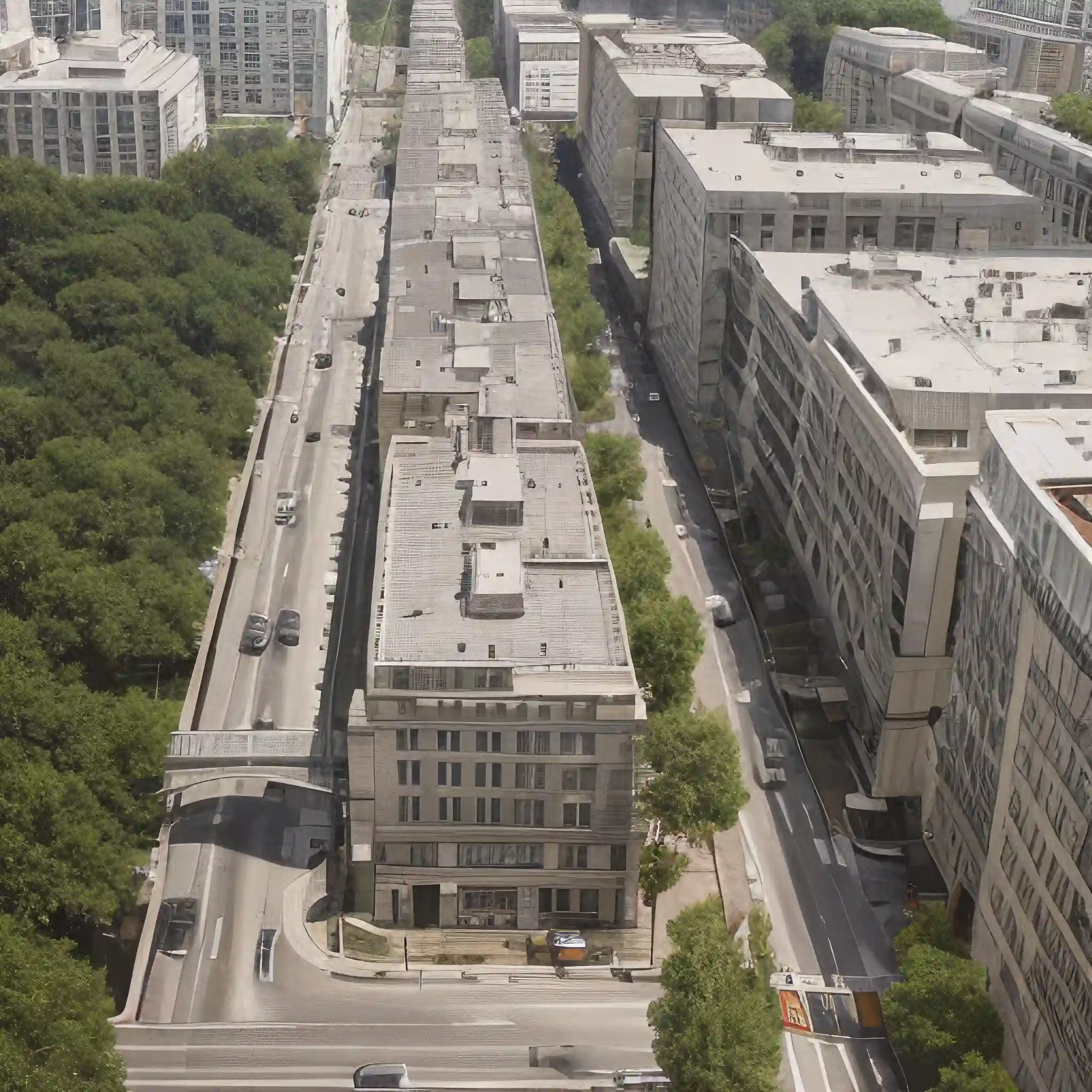 Vue aérienne d'un quartier urbain durable