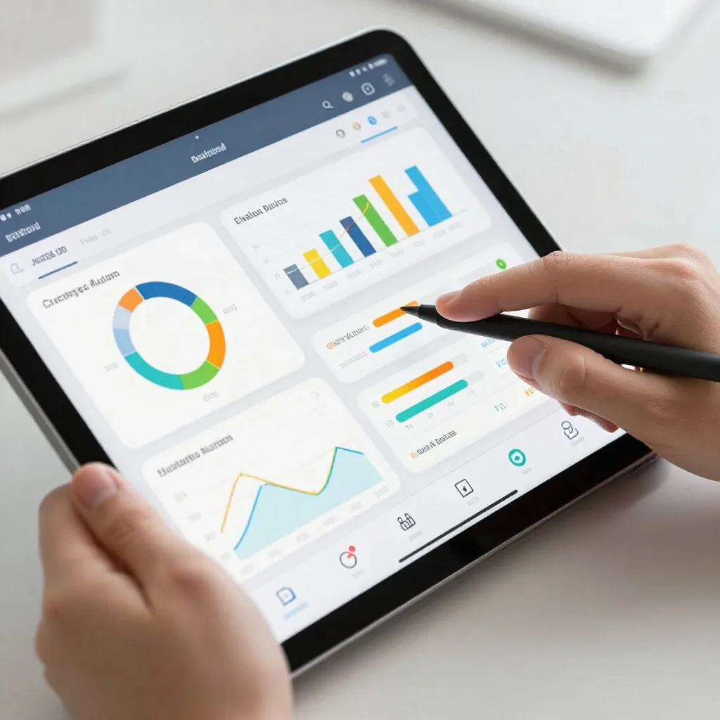 Interface numérique sur une tablette