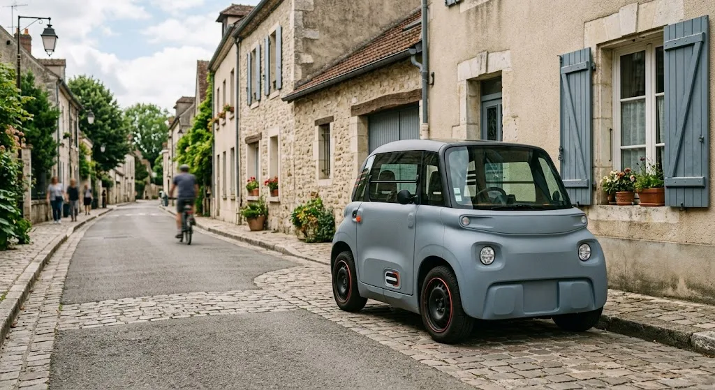 Citroën Ami blanche en stationnement