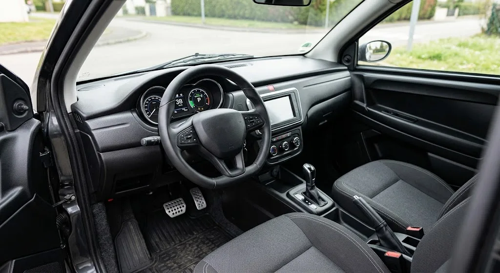 Tableau de bord d'une voiture sans permis moderne